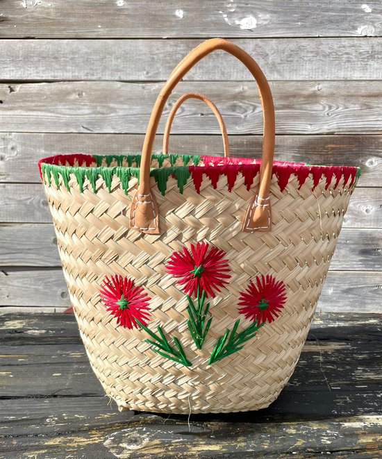 Mand met leren handvatten - Pomme Chatelaine.NL