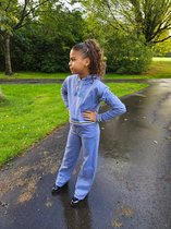 Tween Boy modieuze casual cargobroek met trekkoord in de taille en geribbelde en