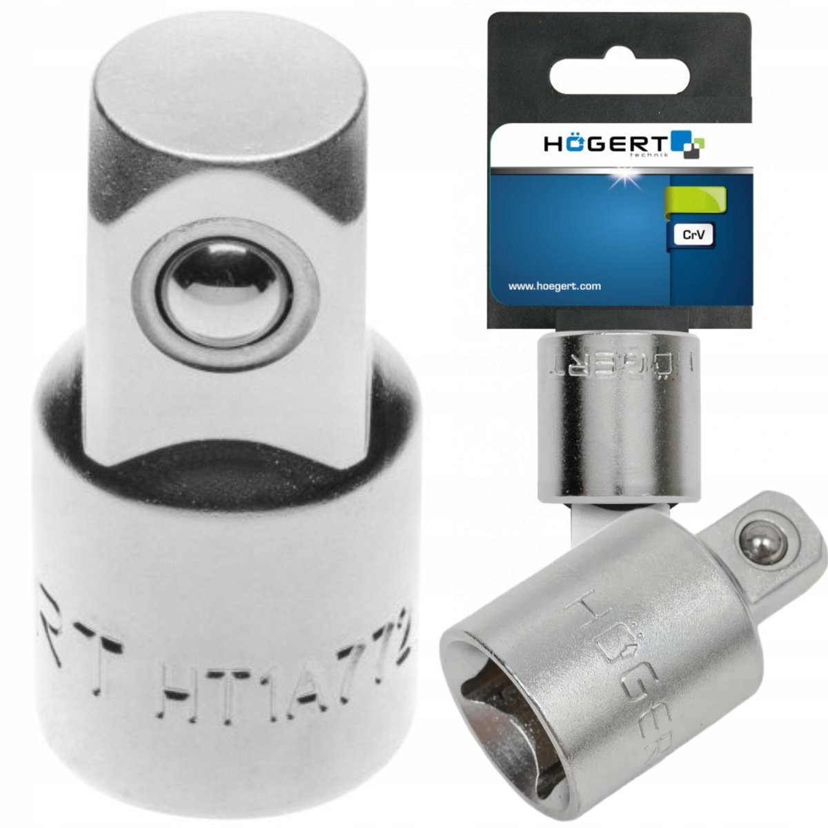 Adapter 1/2" - 3/8" CrV, 34mm - Verloopadapter voor doppen