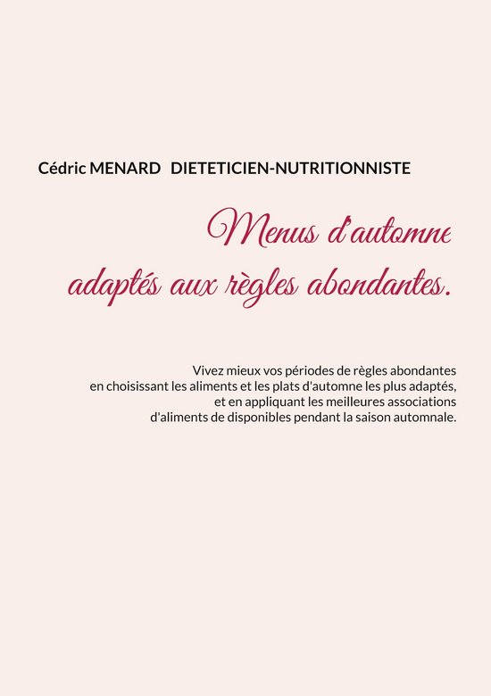 Savoir quoi manger, tout simplement... - - Menus d'automne a ... - cover