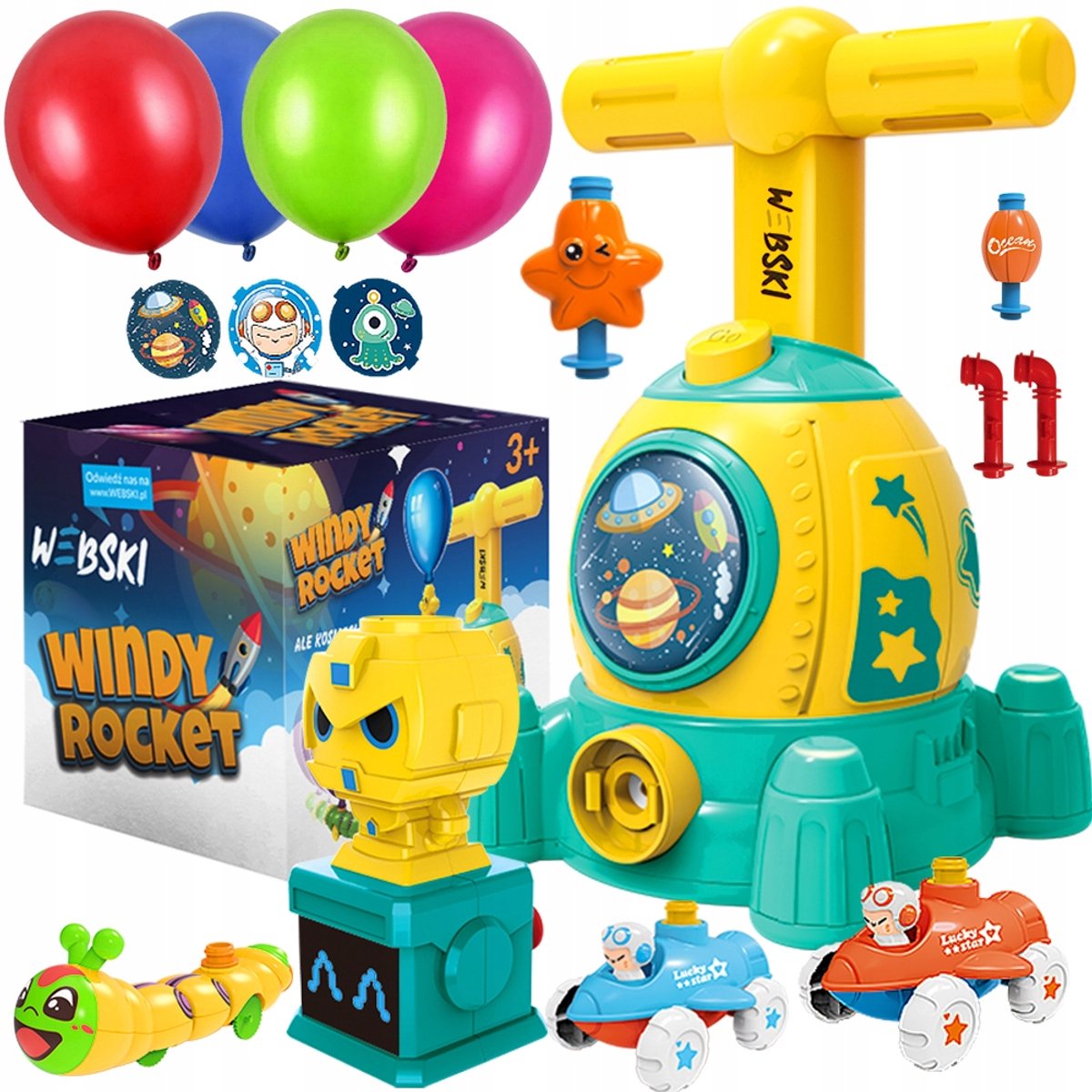 Webski Raket Lanceerballon Auto Set 24 Delen - Cadeau-idee