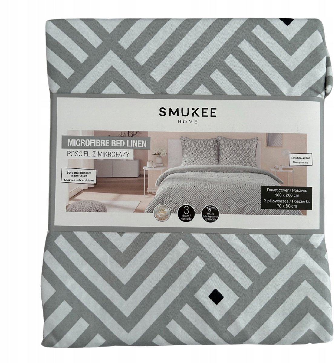 Smukee beddengoedset: dekbed 160x200cm, 2 kussenslopen 70x80cm