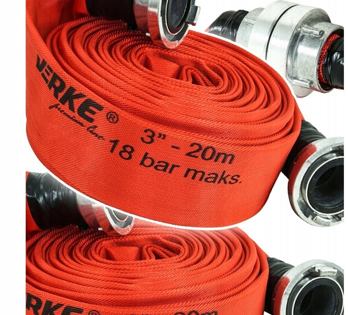 Brandweerslang 3" (75mm) 20m voor vuil water, inclusief koppelingen