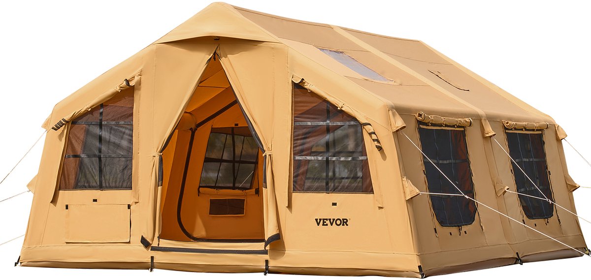 VEVOR Opblaasbare Tent voor Kamperen 8-12 Personen Glamping Tent 4.8x3.6x2.2m