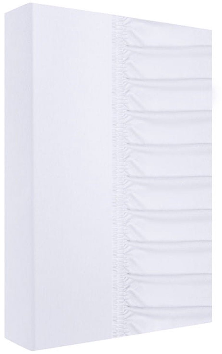 Jersey hoeslaken met elastiek 160x200 cm wit