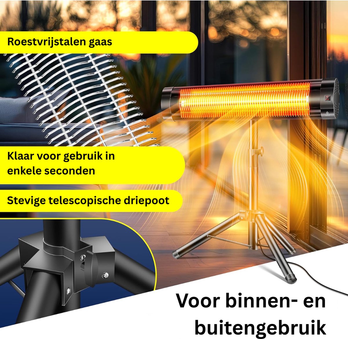 DailySupplies® Elektrische Kachel - Heater - Terrasverwarmers – foto 3