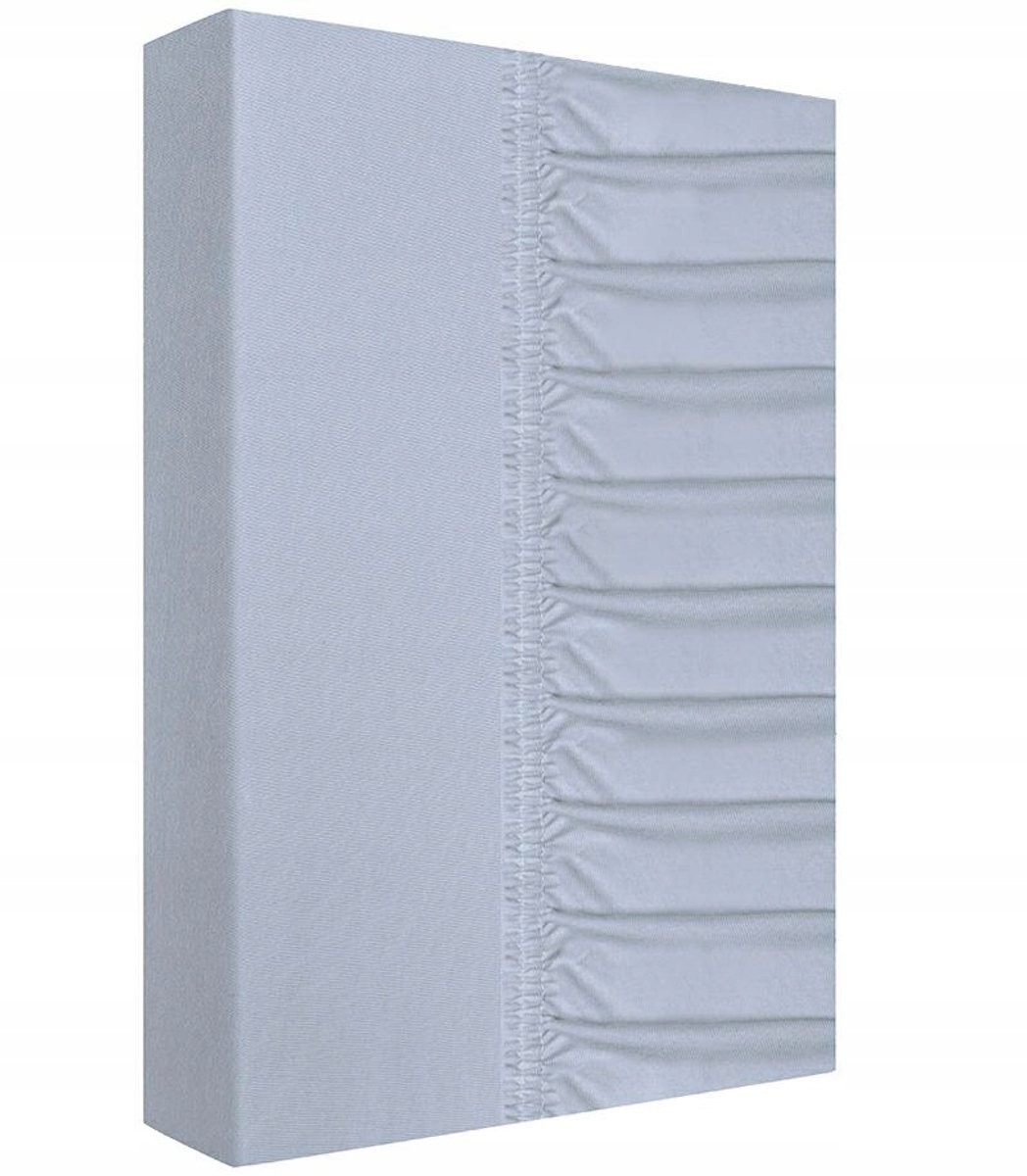 Jersey Hoeslaken met Elastiek 220x200 cm Zilver