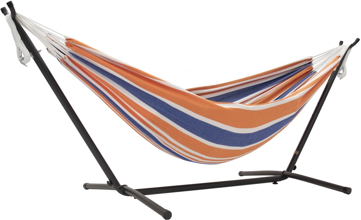 Vivere Dubbele Hangmat met Standaard - Orange Punch