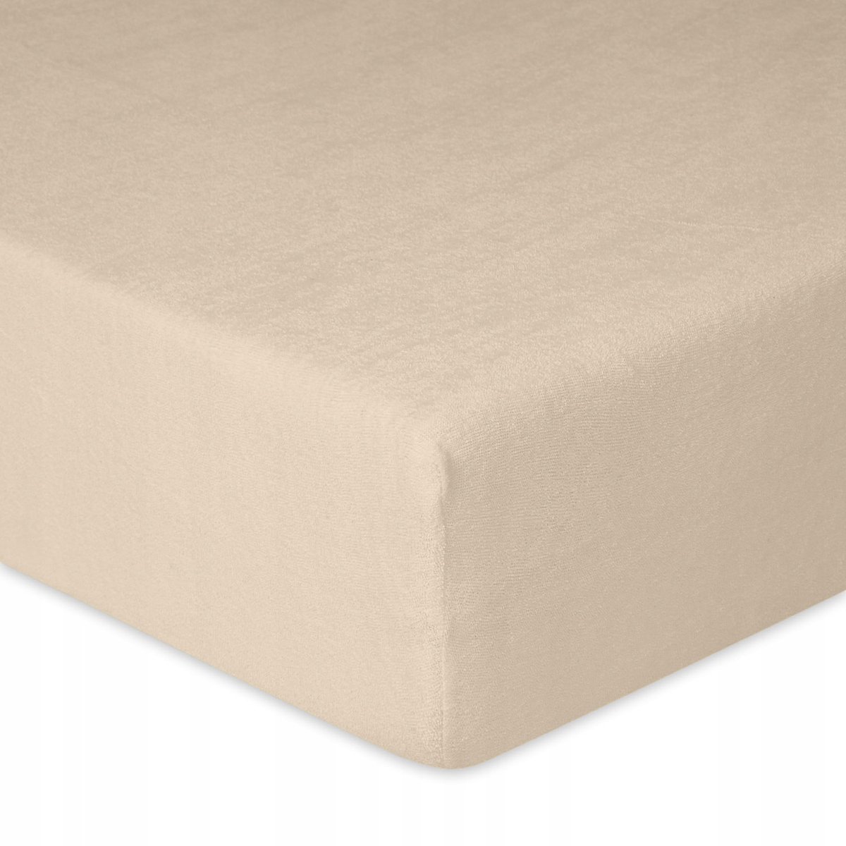 Badstof hoeslaken met elastiek 140x200 cm - Beige