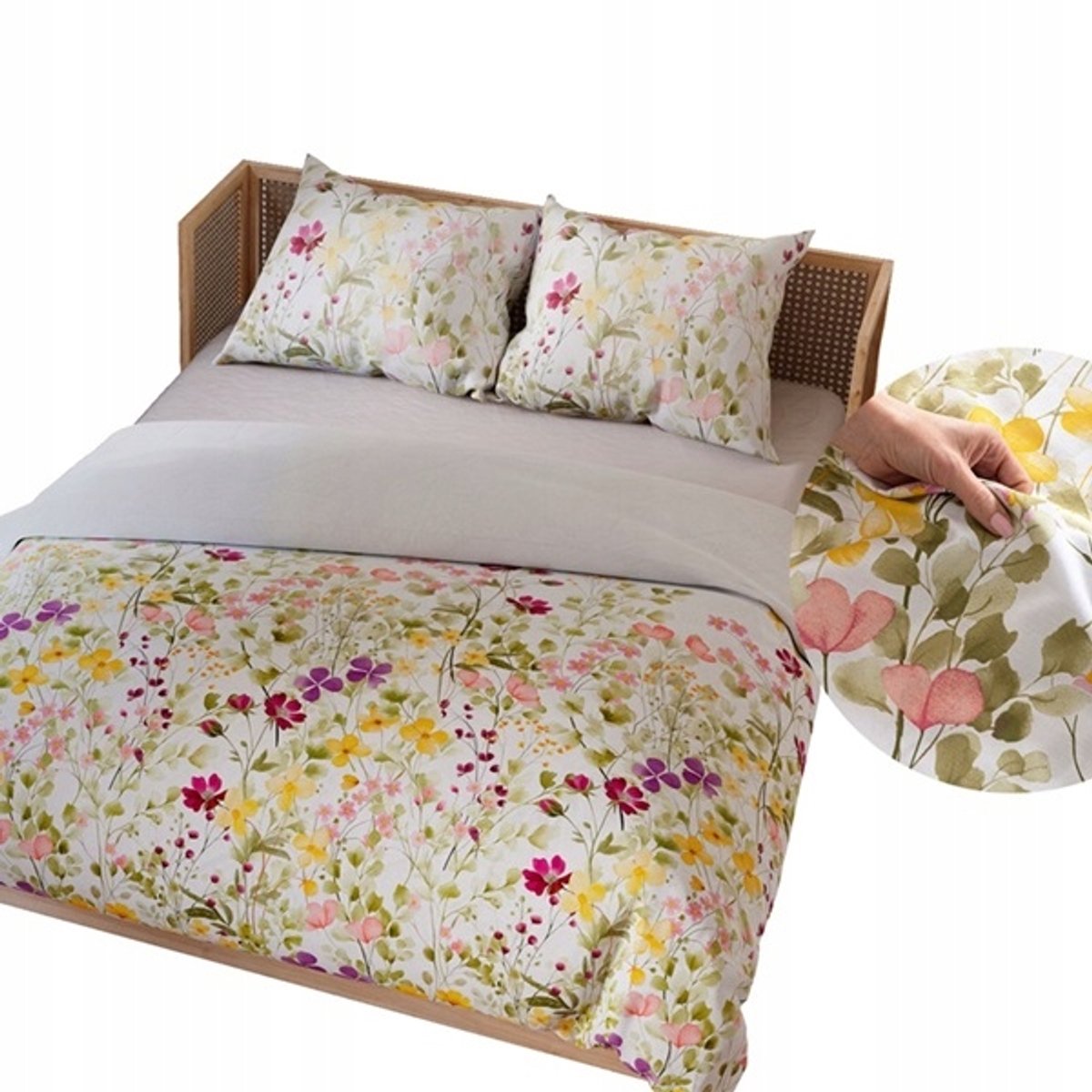Satine Beddengoed 200x220cm - Kleurrijke Bloemen - 100% Katoen