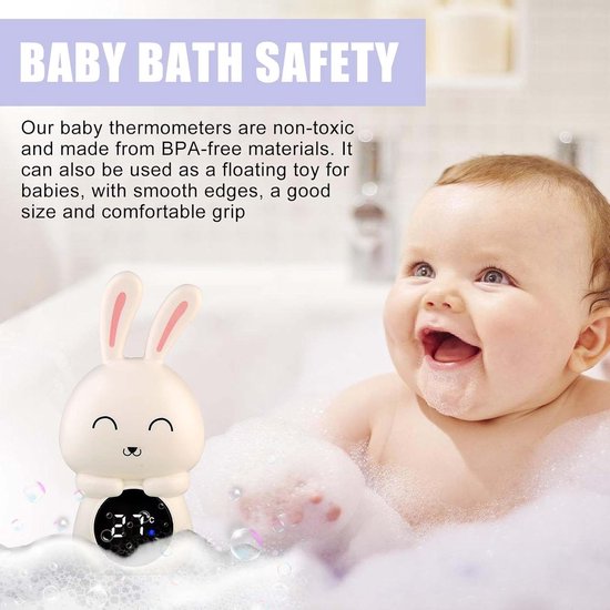 Babybadthermometer met LED-display, veilige en betrouwbare, digitale badthermometer in de vorm van een konijn. van Merkloos — afbeelding 4