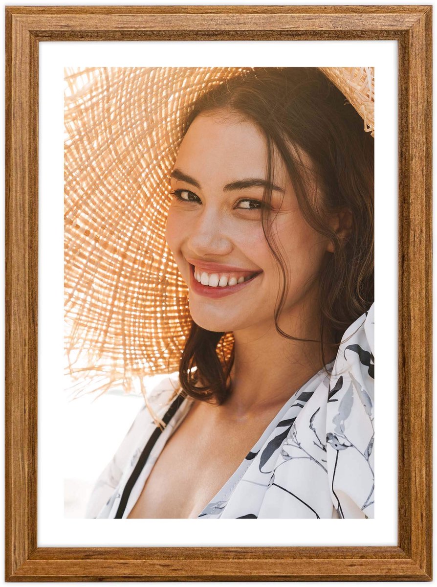 Houten fotolijst bruin 10x15 cm met glas