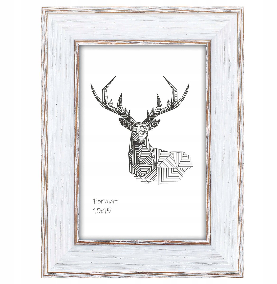 Houten Fotolijst MARE 13x18 cm Wit/Bruin - Rustiek Design