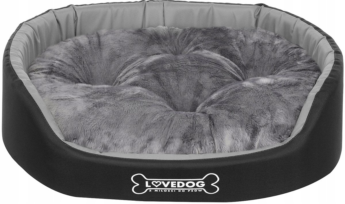 Hondenmand XL Grijs/Zwart - Royal Collectie Lovedog