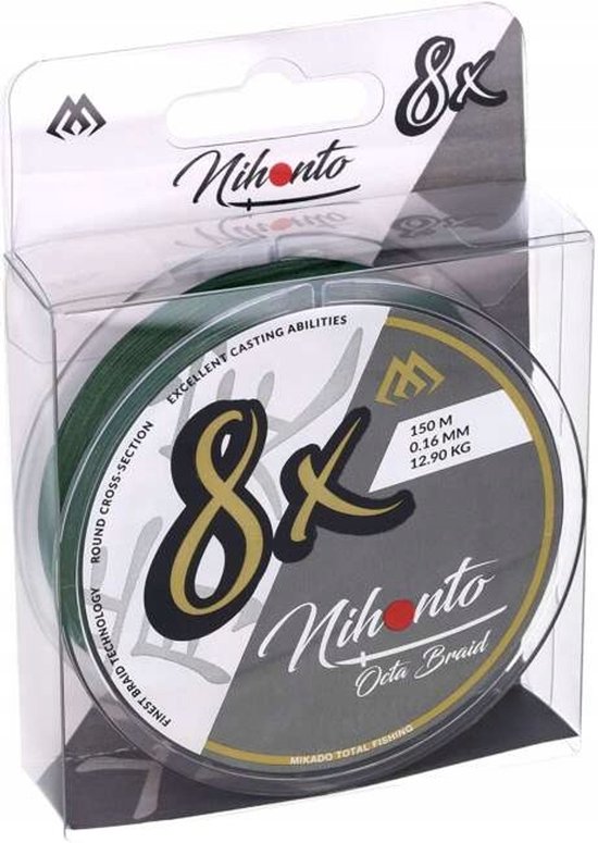 Mikado Nihonto Octa Braid Groen 0.26mm 150m 8-strengs Vislijn van Mikado — afbeelding 4