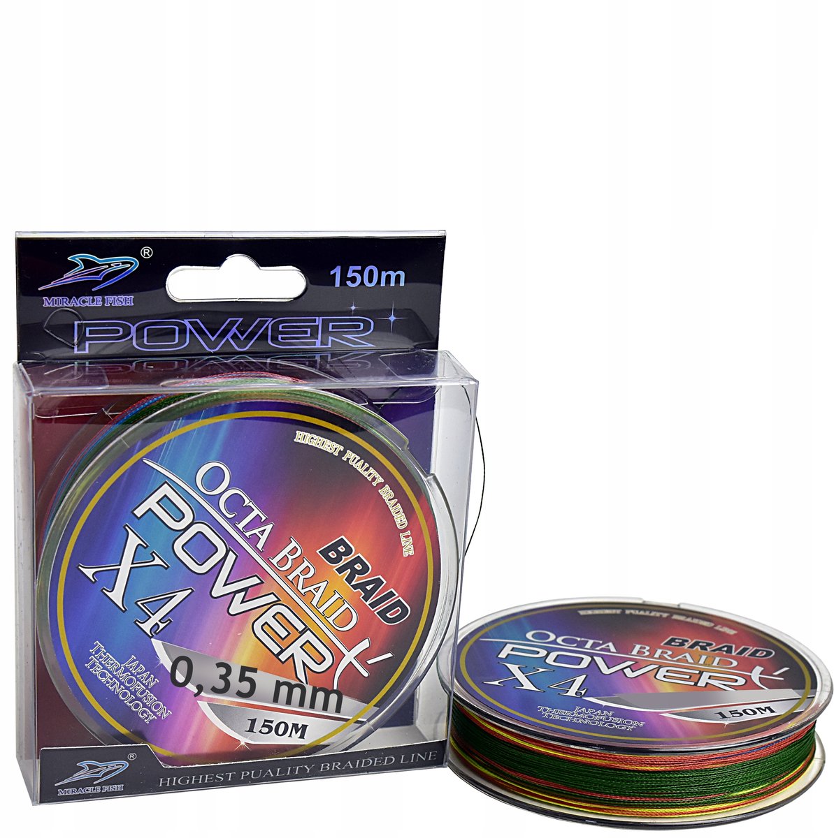 Miracle Fish POWER X 4 Gevlochten Lijn 150m 0.35mm Multikleur