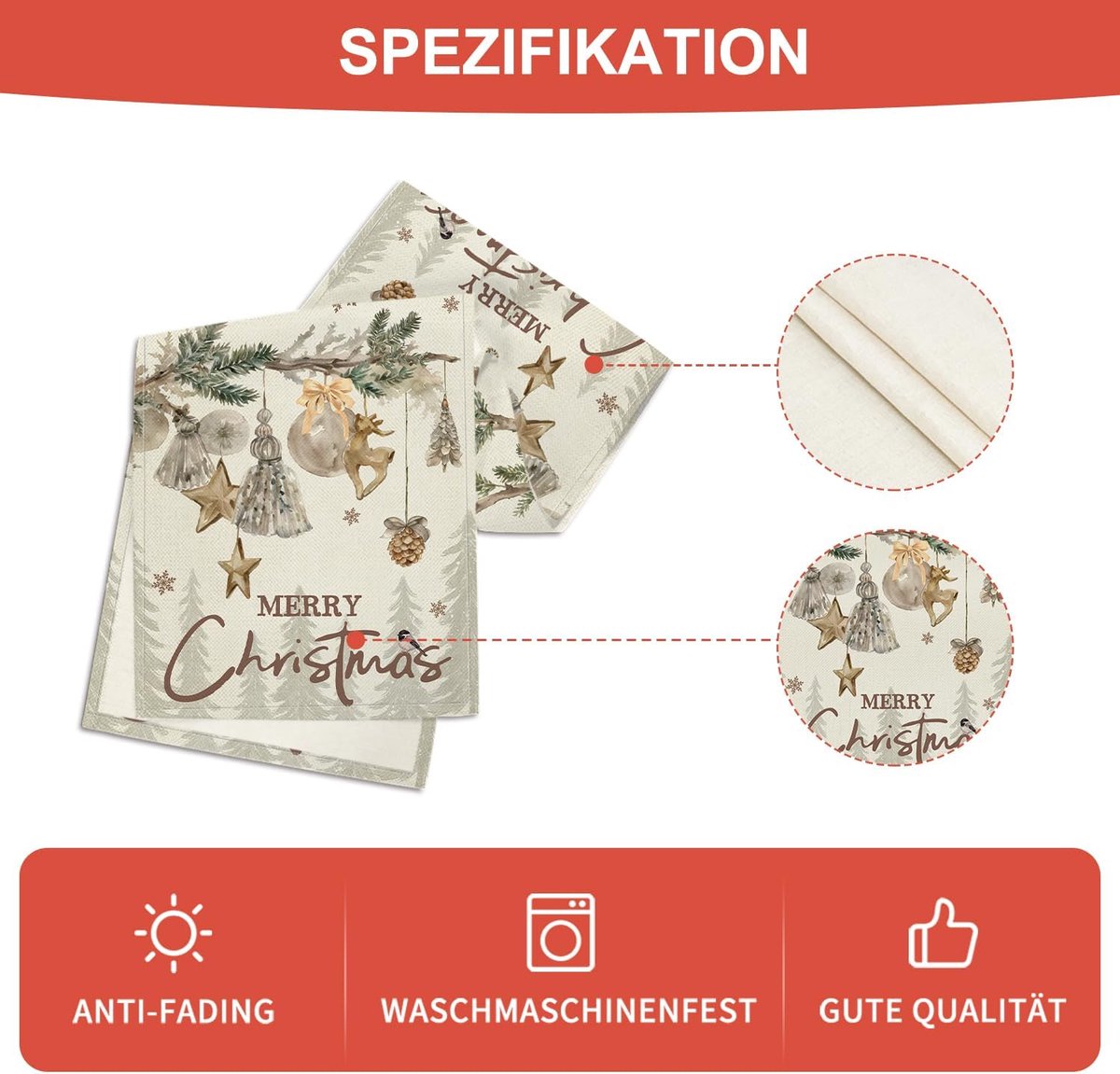 Kerstversiering - Vierkante tafelloper - Bomen - Herten - Bellen - Sneeuwvlok - Kerst Tafelloper - Winter Vrolijk Kerstfeest - Keuken Eetkamer decoraties - Tafeldecoratie - voor Thuis Feestdecoratie - 33X230 cm – foto 6