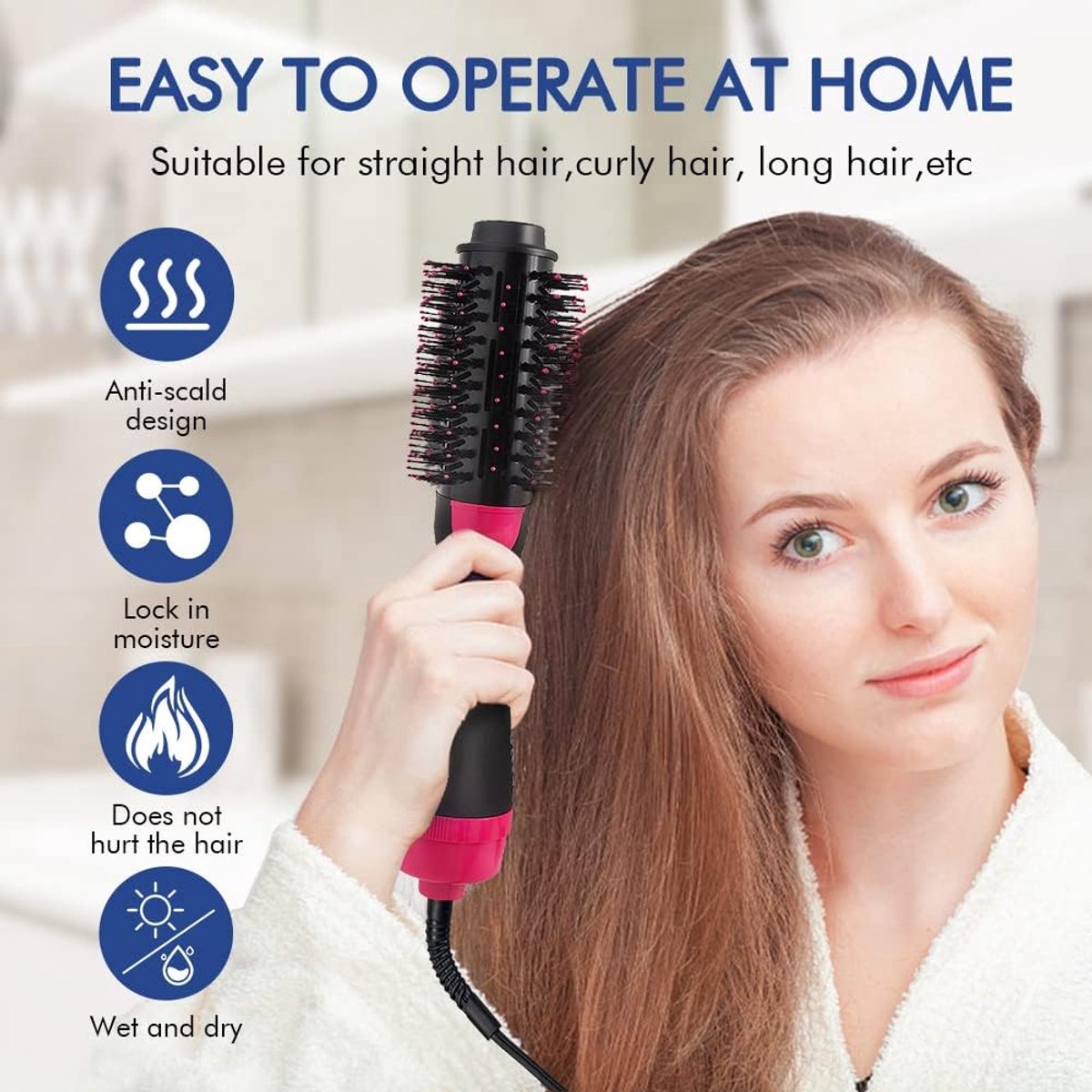 OrangeCart 4 in 1 Haardrogerborstel met Negatieve Ionen - afbeelding 3