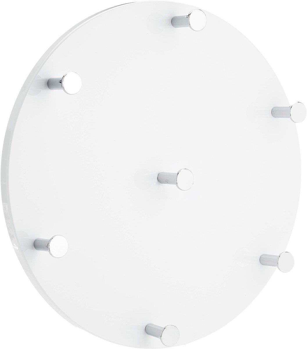 Unyqoos Moderne wandkapstok met chroom knoppen en hoogglans wit MDF ontwerp