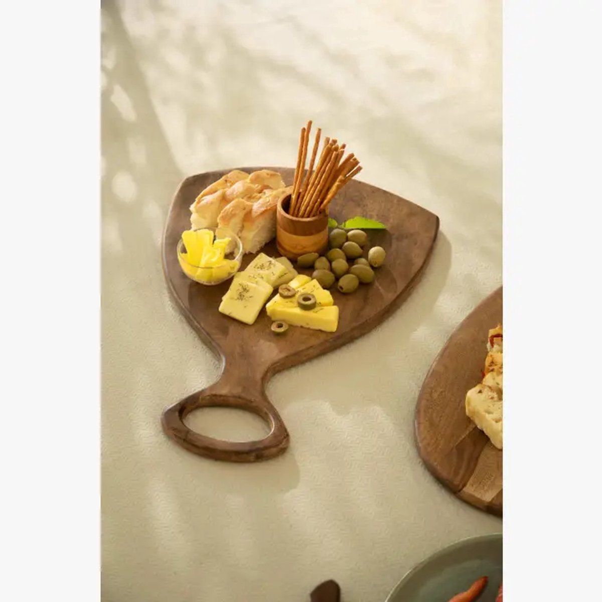 Laimai 100% Mango Wood Paddle Chopping & Serving Board - Handcrafted Charcuterie Platter
