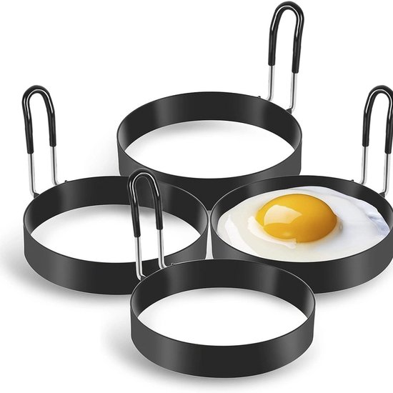 Siliconen eierringen voor het bakken van eieren - omeletring, anti-aanbak eierringvormen met handvat | eierring | vleesschimmel | ronde pannenkoekring | eiervormring, bakplaat crumpetcirkels voor Siliconen eierringen voor het bakken van eieren - omeletring, anti-aanbak eierringvormen met handvat | eierring | vleesschimmel | ronde pannenkoekring | eiervormring, bakplaat crumpetcirkels voor