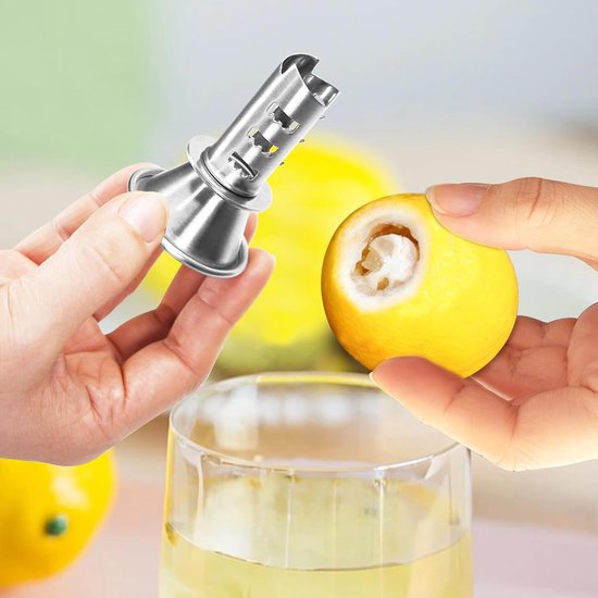 Citruspers handmatig - 2 Stuks - Limoenpers - RVS - Citroenpers - Juicer - Limoenknijper - Citruspersen - Handmatige fruitpers - 66*18*45mm - Zilver — afbeelding 2