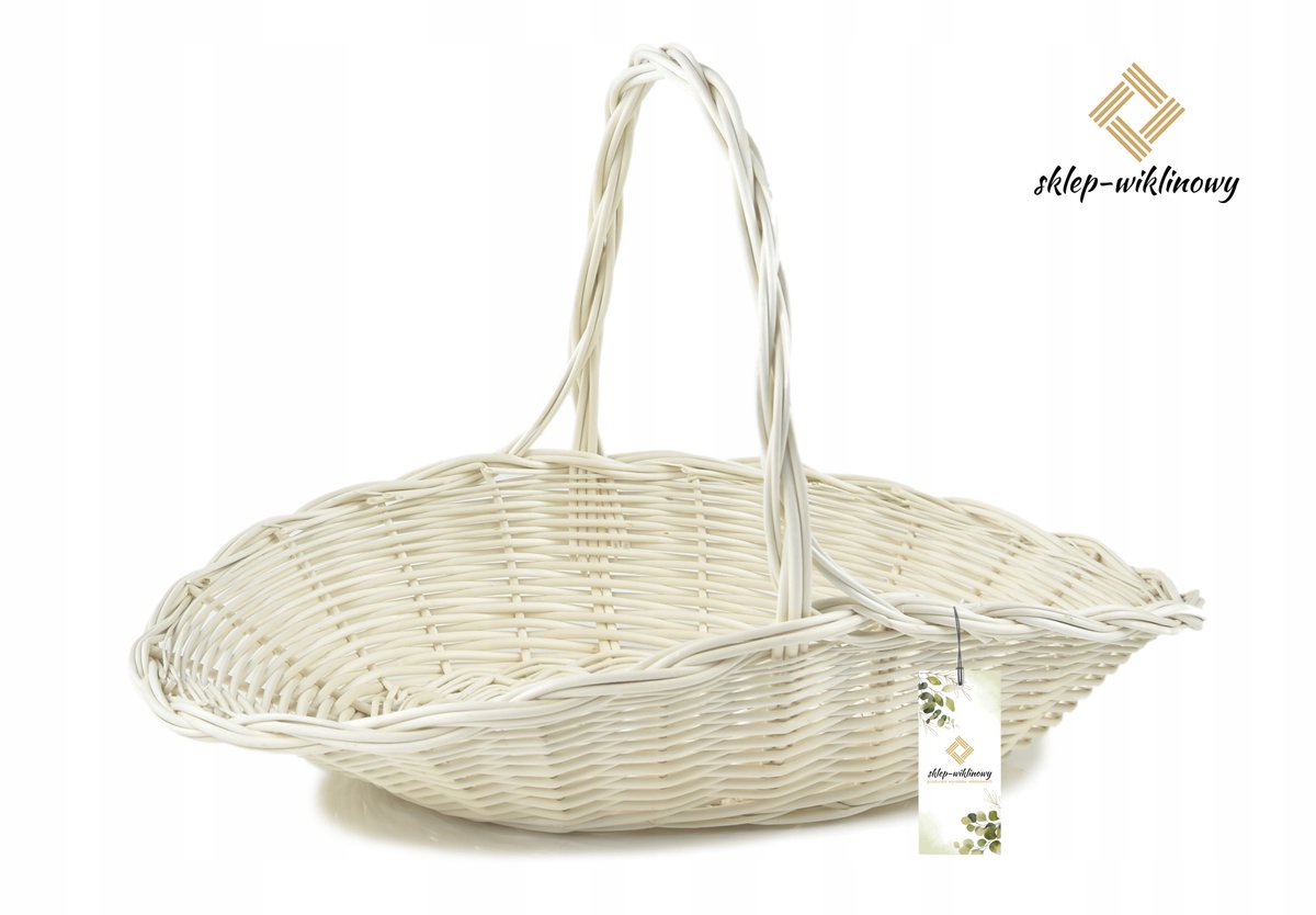 Witte Rietmand Cadeaumand 45x30 cm met handvat