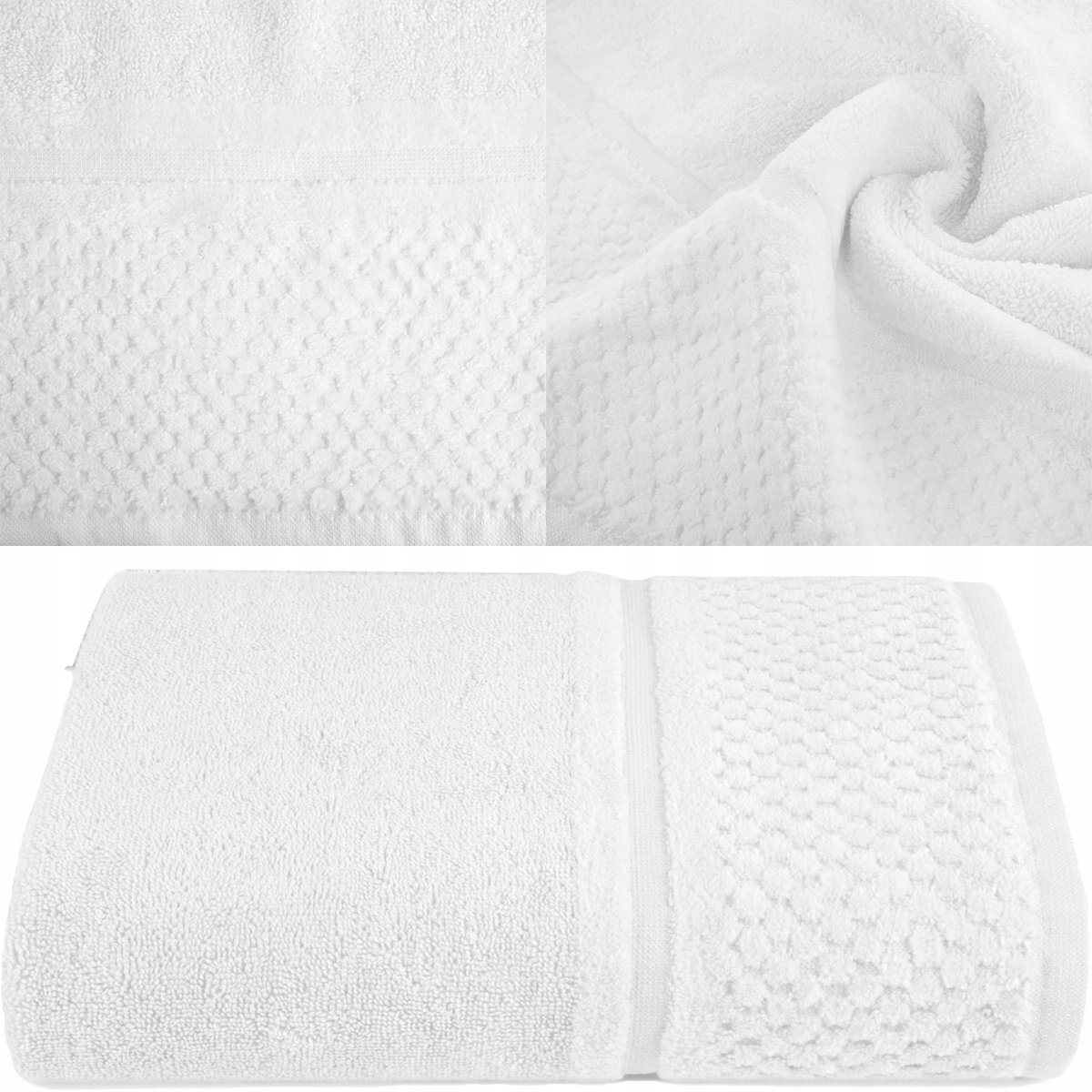 Luxe Katoenen Badhanddoek 50x90 cm - Wit, 550 g/m²