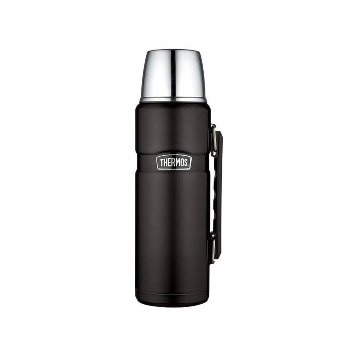 Thermos 1.2L Zwart Mat - RVS, Lichtgewicht, 24u Warm/Koud