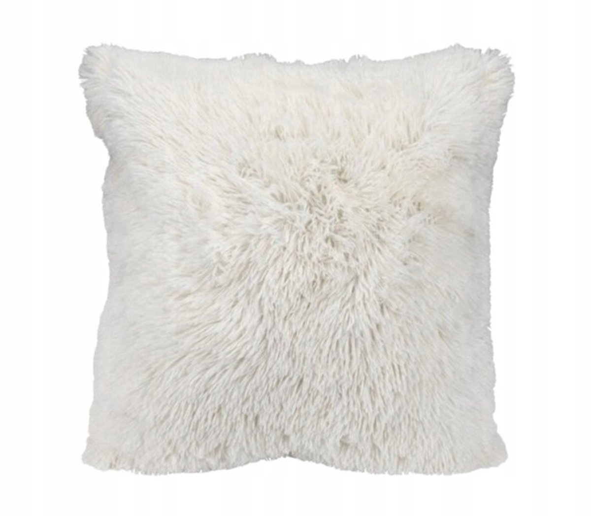 Witte Shaggy Pluche Sierkussen 40x40 cm - Zacht en Decoratief