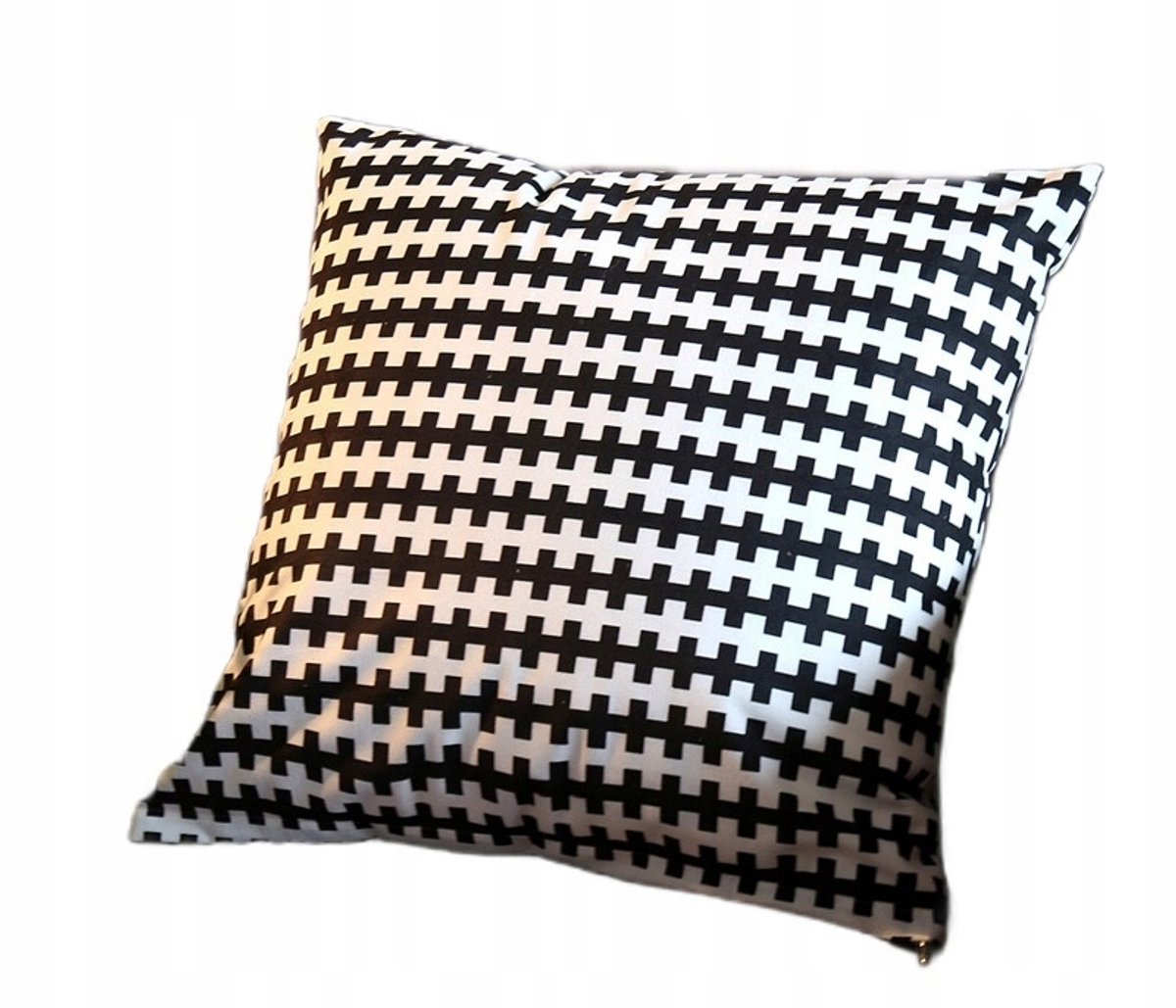 Decoratieve Dubbelzijdige Sierkussen 43x43 cm Zwart-Wit Geometrisch