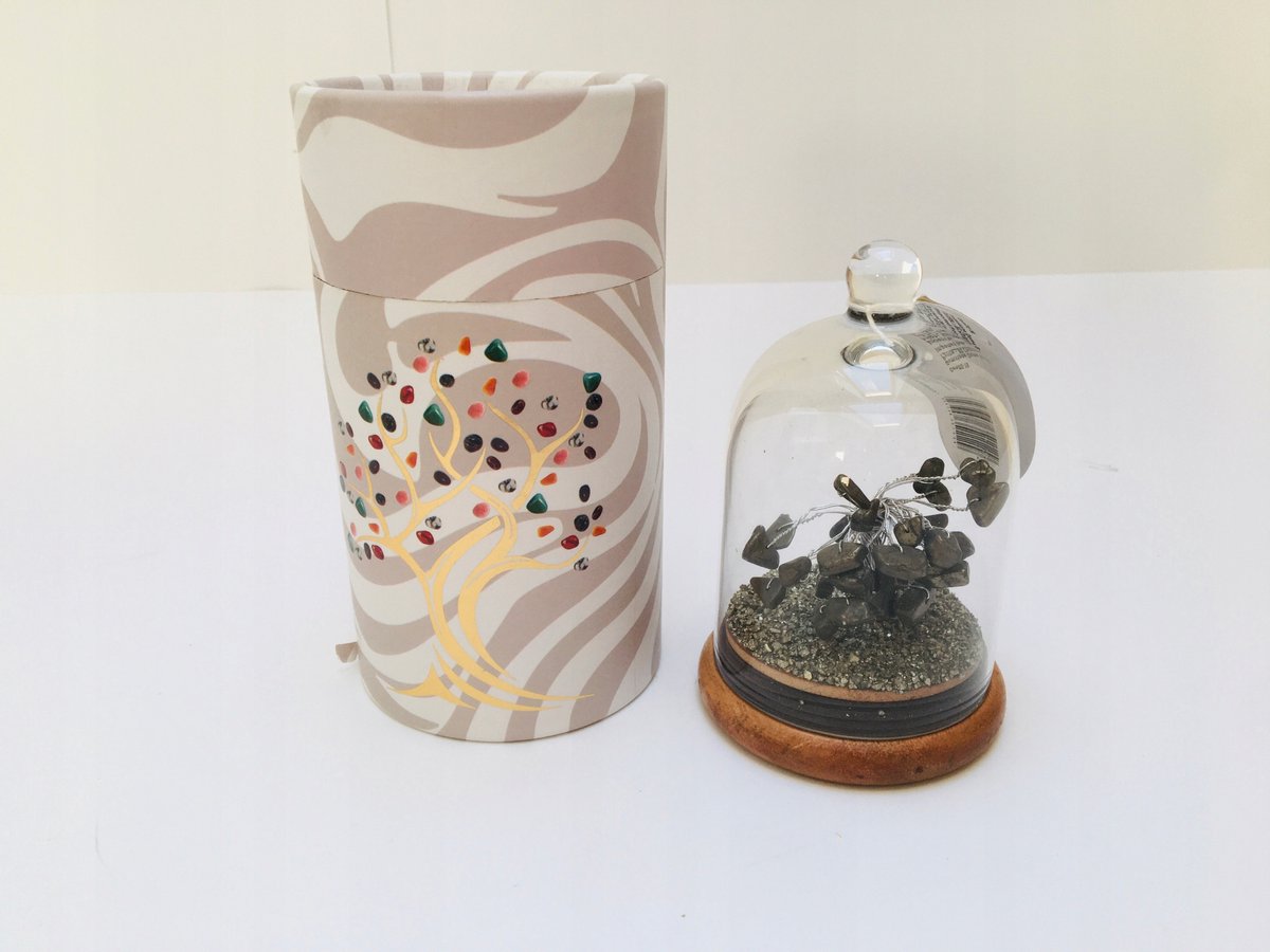 Geluksboom van Pyriet in Glazen Koepel - Feng Shui Decoratie