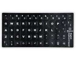 QWERTY Toetsenbord Stickers - QWERTY Layout - Zwart