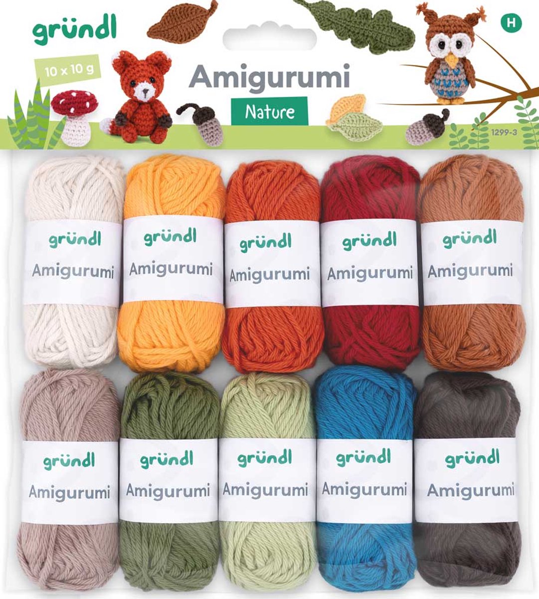 1299-3 (H) AMIGURUMI SET 3 - NATURE 10x10GRM MINIBOLLEN