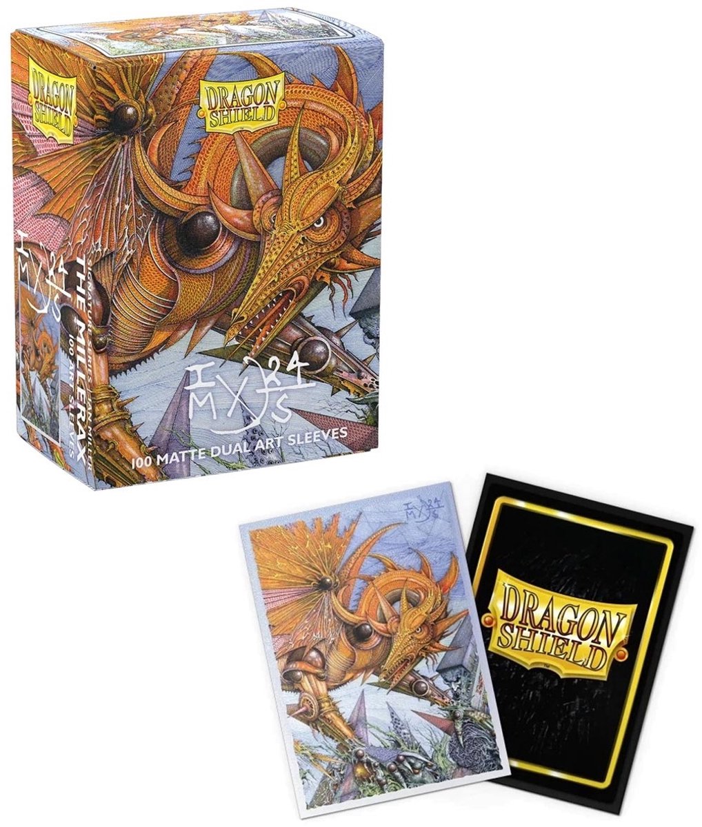 ATN12129 – 100 Dragon Shield Sleeves - Matte Dual Signature Series "The Millerax"