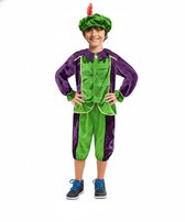3-delig Pietenpak Pietenkostuum Unisex - Groen-Paars - Maat 6-8 jaar