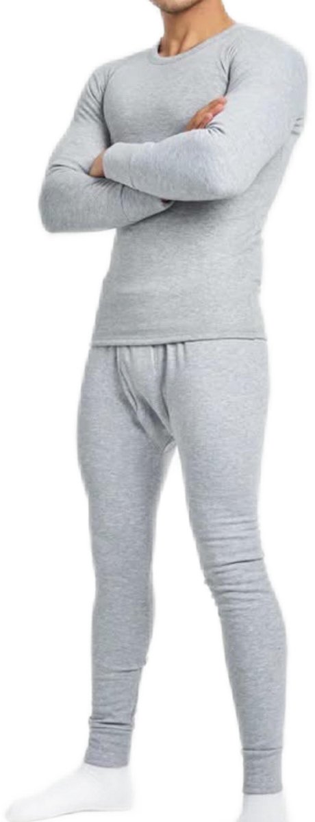 Embrator mannen Thermo set Shirt en Broek lichtgrijs melange maat 3XL