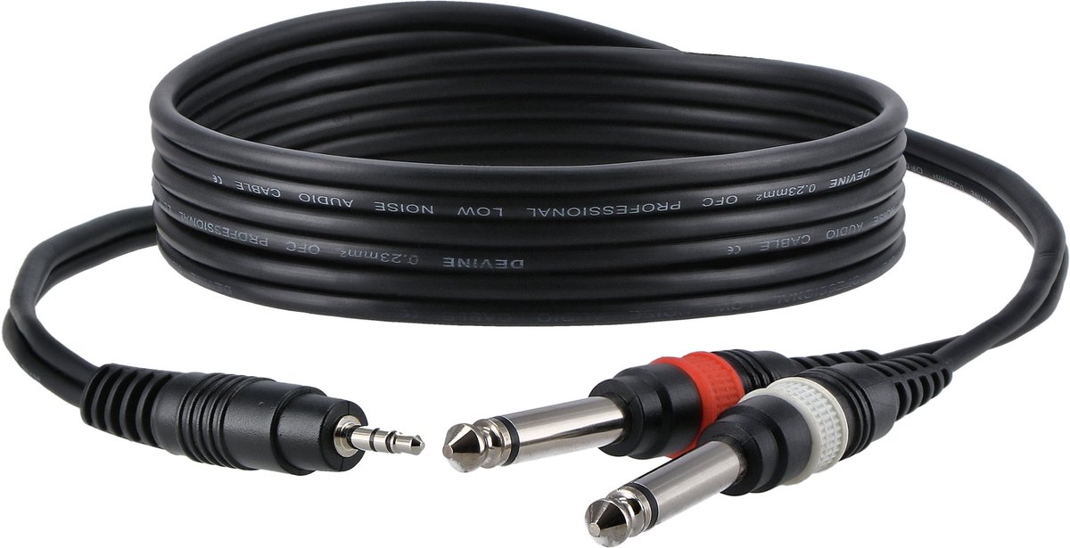 Devine VA5015 jack 3.5mm stereo-2x jack male 1.5m verloopkabel