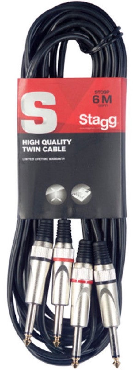 Stagg STC6P 2x 6.35 mm - 2x 6.35 jack kabel 6m
