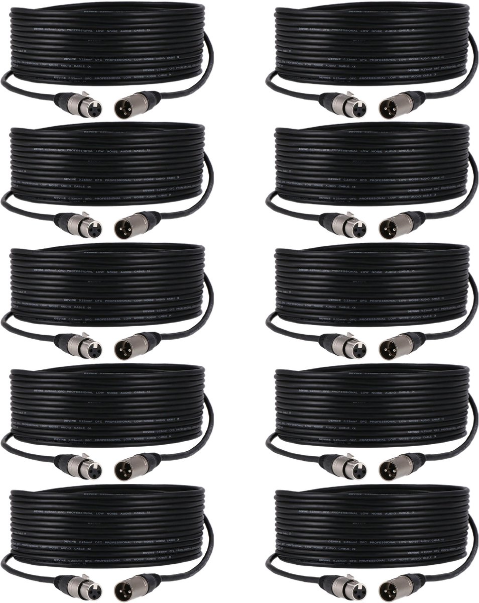 Devine 10 x MIC100 10m microfoon/DMX kabelset