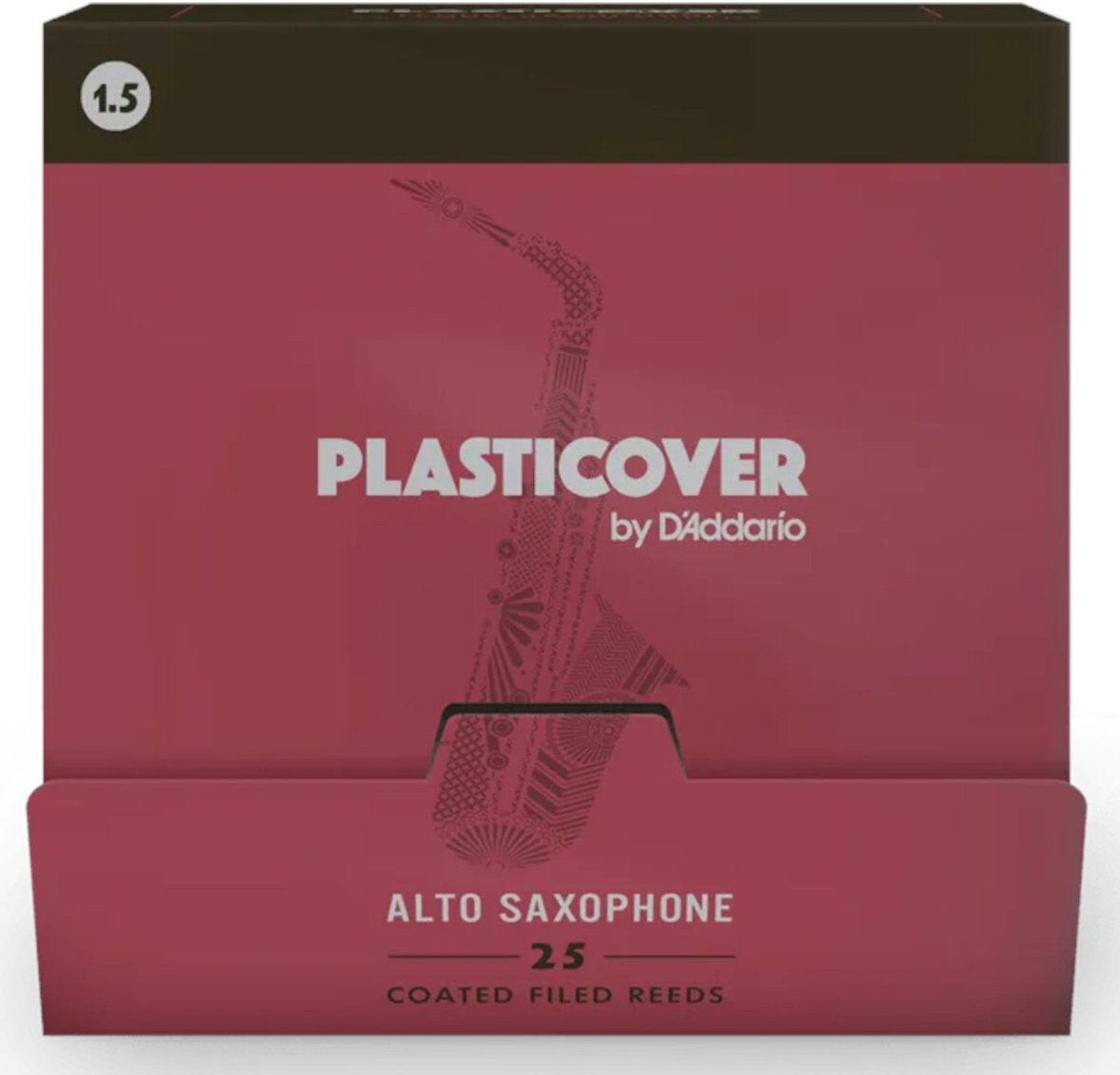 D'Addario Woodwinds RPASX150-B25 Plasticover Altsaxofoonriet, 1.5. 25-pack