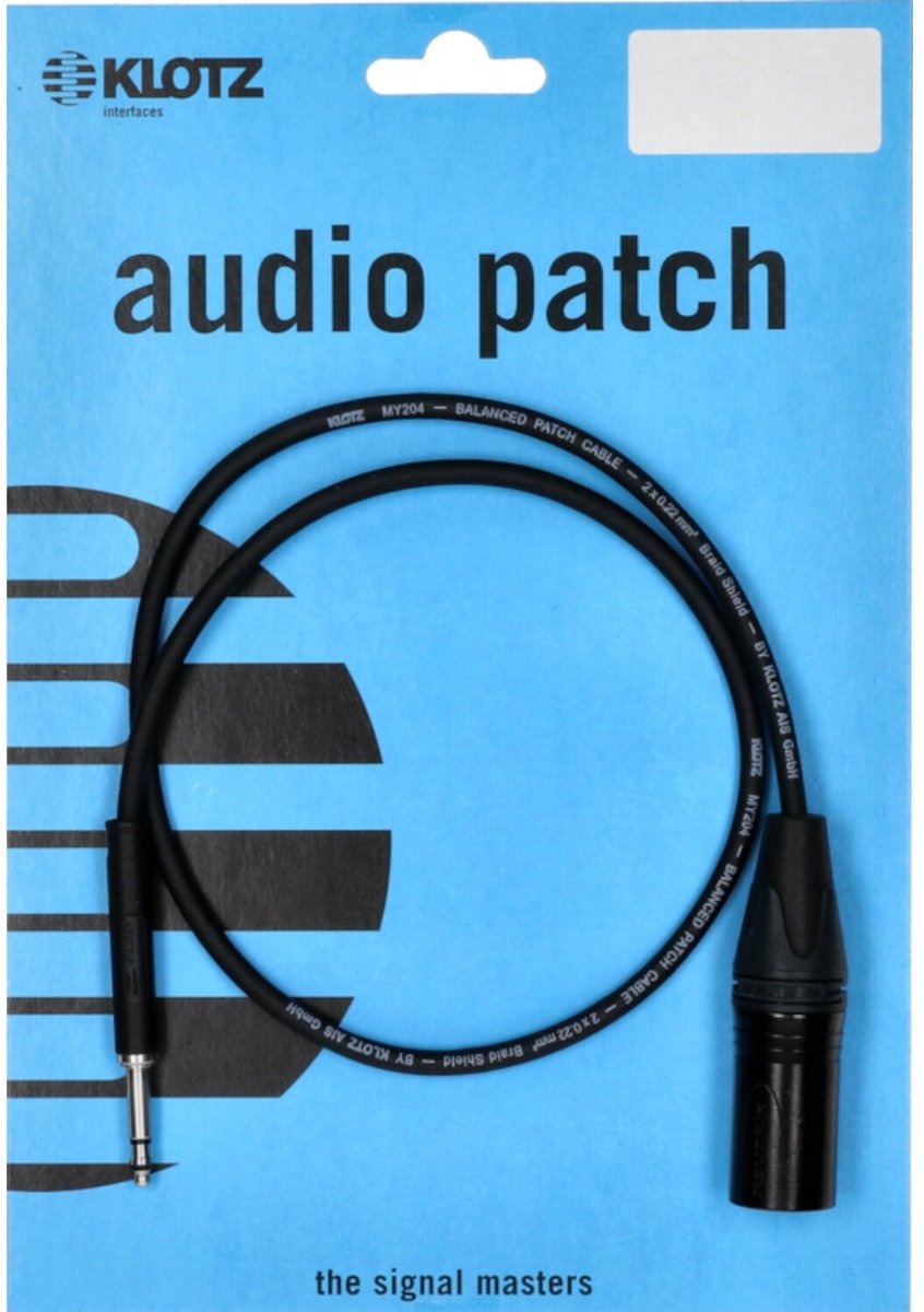 Klotz M4TM1-0060 Patchkabel TT naar XLR male 0,6m