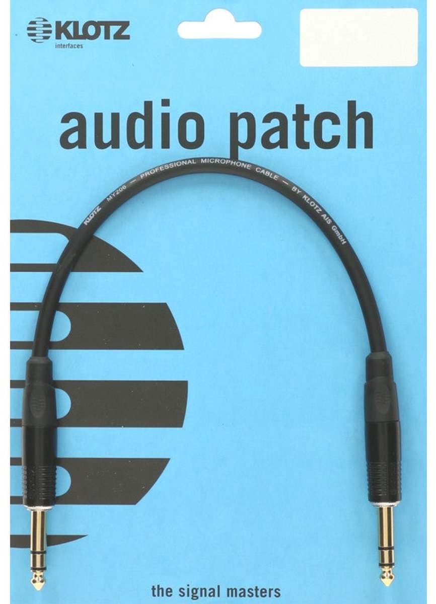 Klotz B-3 B3PP1K0030 audiokabel 6.3mm jack 3p verguld 0.3m