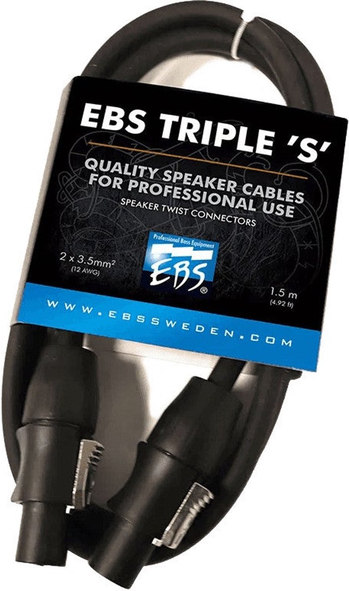 EBS SSC-1.5 Triple 'S' Speakon Cable speakerkabel met Speaker Twist connectoren (1.5m)