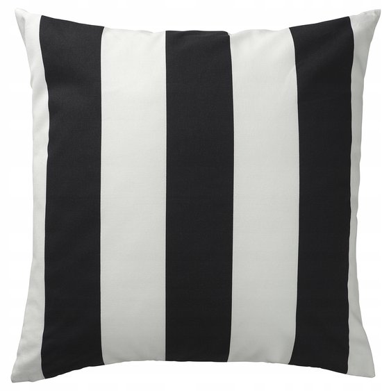 Sierkussenhoes IKEA SLÅNHÖSTMAL à rayures Zwart et Wit 50x50 cm