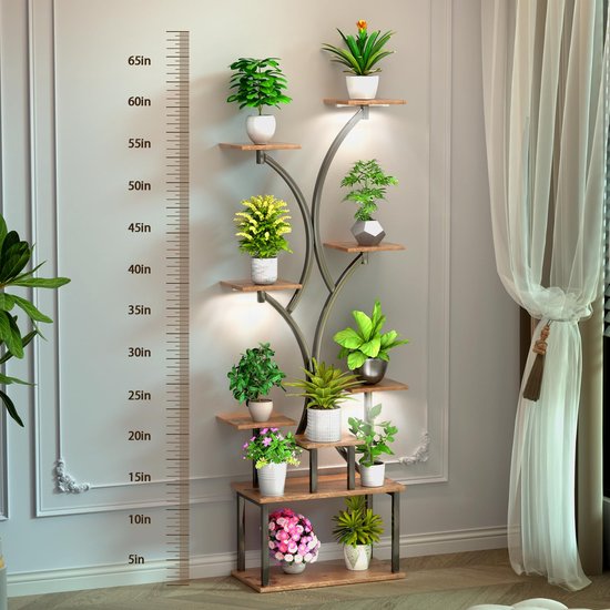 DIY Plantenrek Met Kweeklampen, Plantenstandaard Met Wielen, 192W 5000K Full Spectrum Lampen Metalen Plantenrek Bloemenrek Voor Zaaien 750x350x1800mm P 010249841822