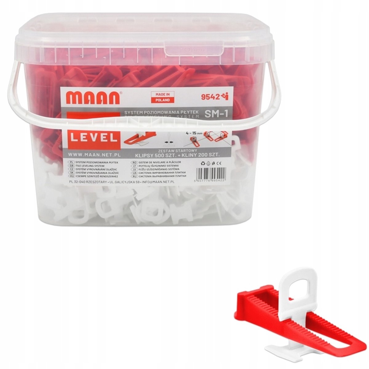 Tegels egaliseerclips starterset 1mm 700 stuks