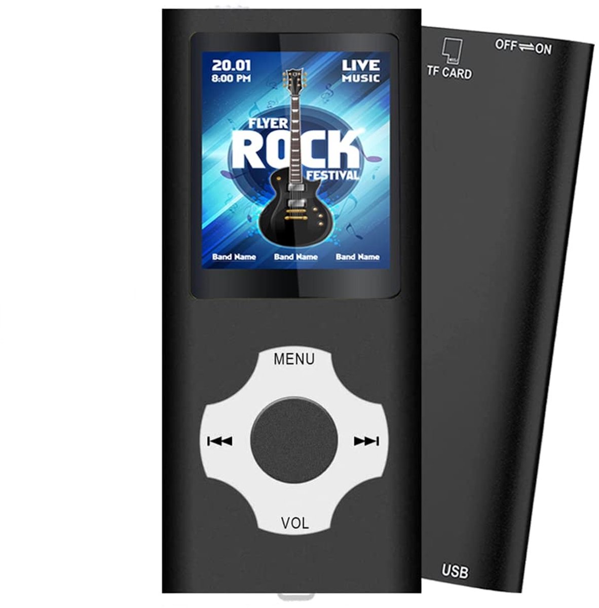 Ynkkvre -Draagbare Multimedia MP3-Speler – 128GB Uitbreidbaar, Muziek, Video, Foto’s en E-Books voor Kinderen en Ouderen