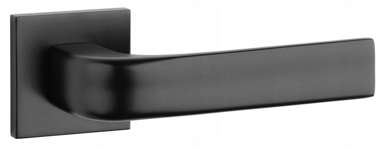 Jena Slim Deurkruk Zwart Mat Vierkant Rozet 7mm