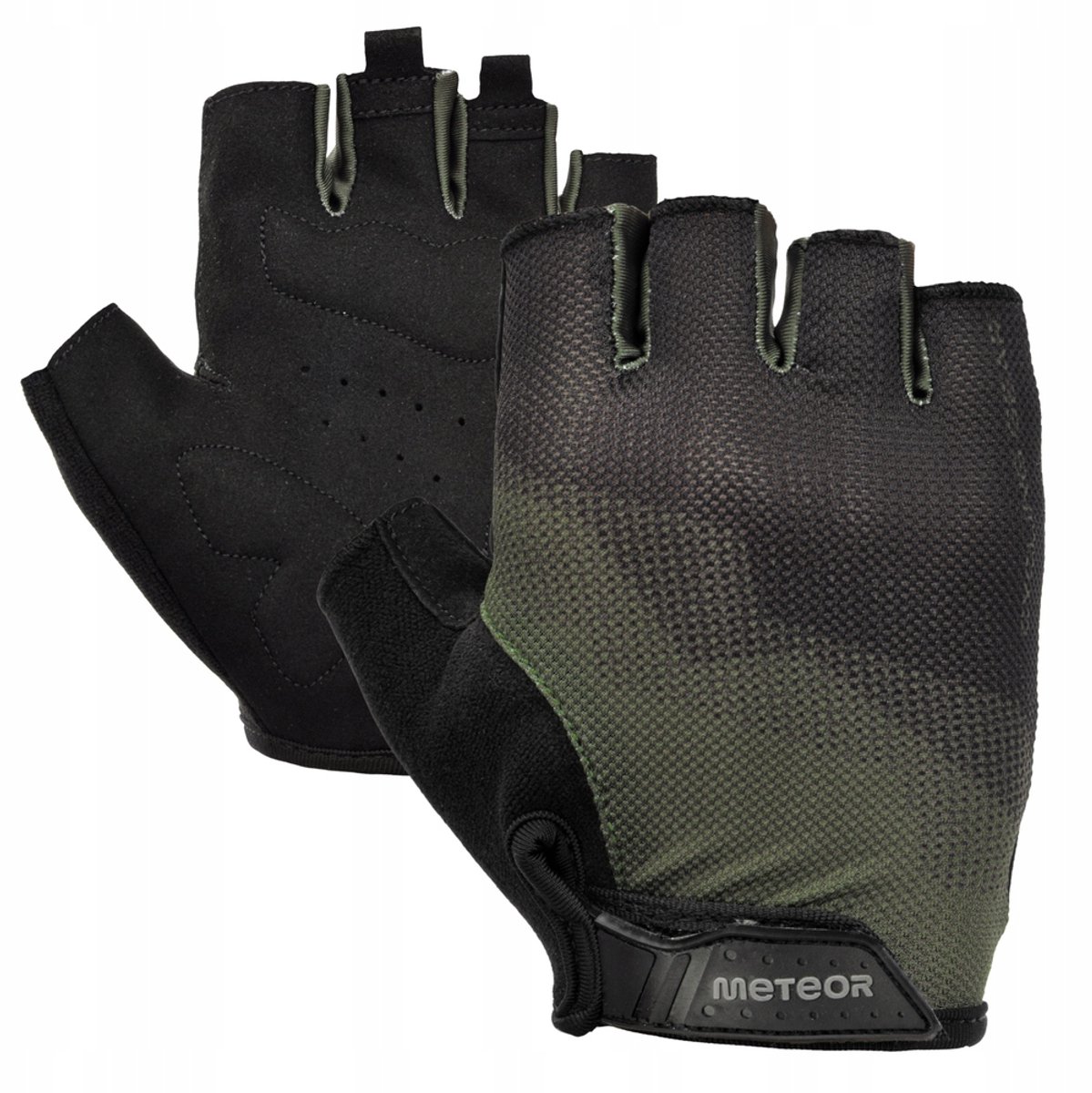 Meteor MX21 - Fietshandschoenen - Maat M, Zwart/Donkergroen